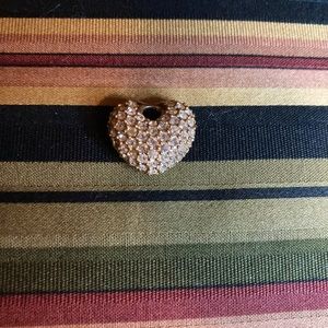 Vintage Puffed heart,SWAVORSKI 
pavé work by Roman,Signed Piece